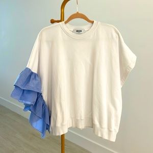 M S G M Milano elevated sweatshirt, with side ruffle. Size small.